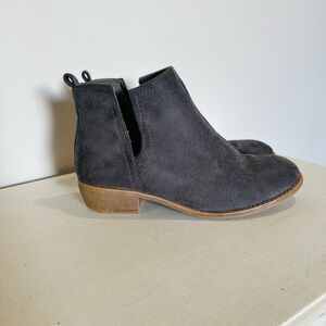 2/$40 Women's Gray Faux Suede Ankle Boots